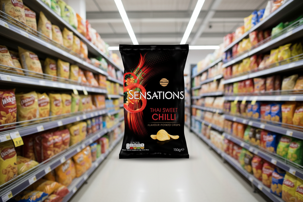12 x Walkers Sensations Thai Sweet Chilli Sharing Bag Crisps 150G