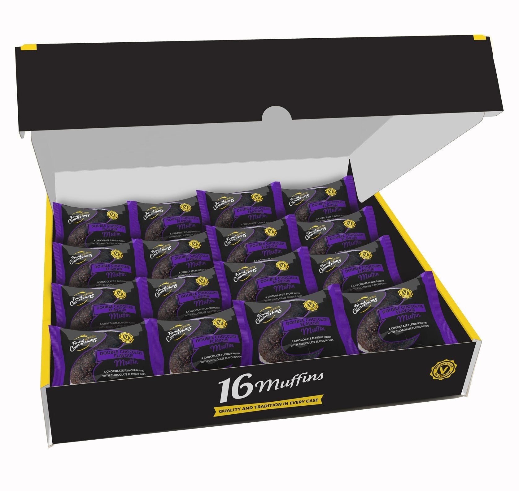 16 x Food Connections Double Chocolate Top Muffins 105G