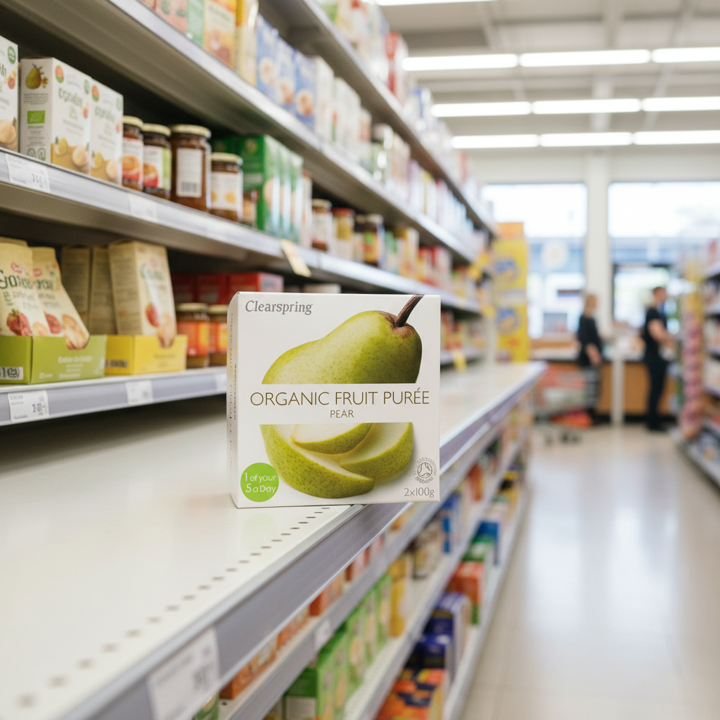 Clearspring Fruit Puree - Pear Organic  - 2x100g