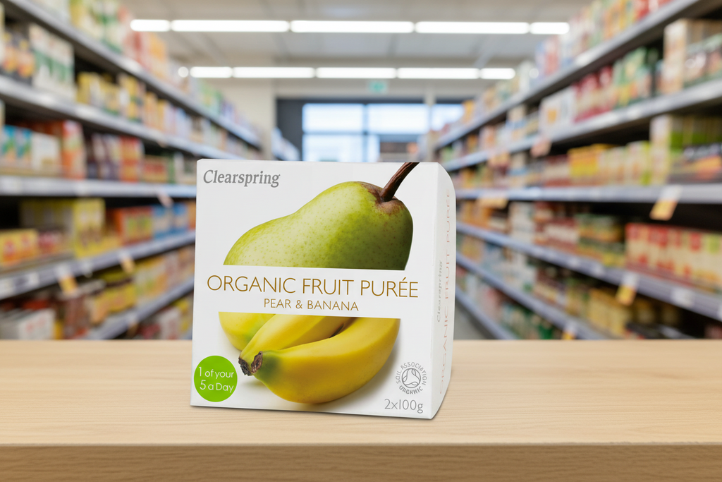 Clearspring Fruit Puree - Pear/ Banana Organic - 2x100g