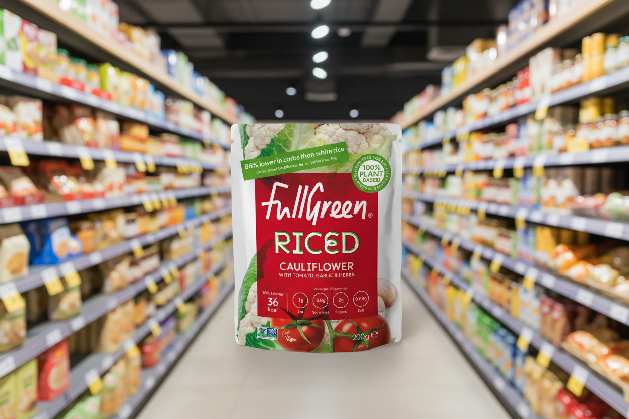 6 x Fullgreen Riced Cauliflower Tomato Garlic & Herb - 200g