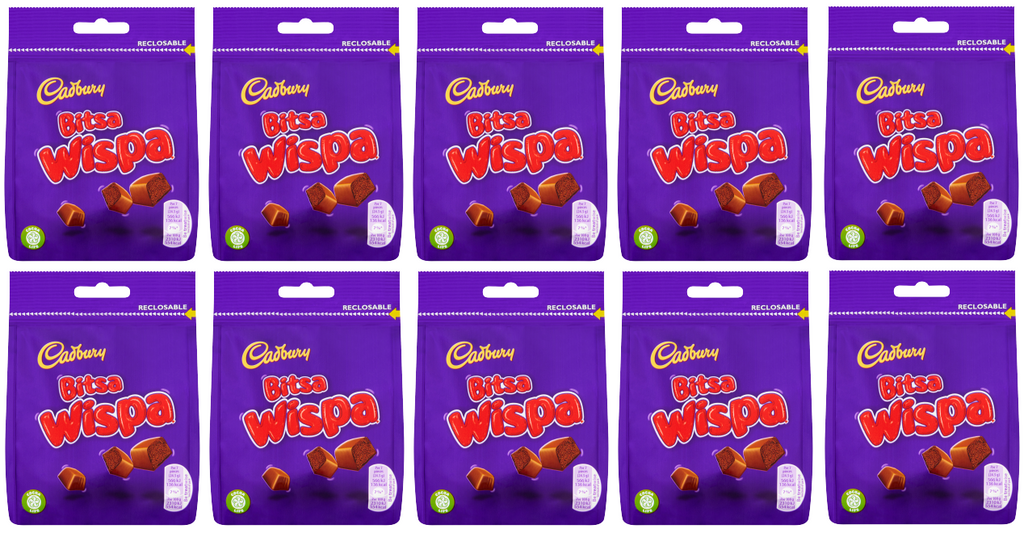 10 x Cadbury Bitsa Wispa 85Gm