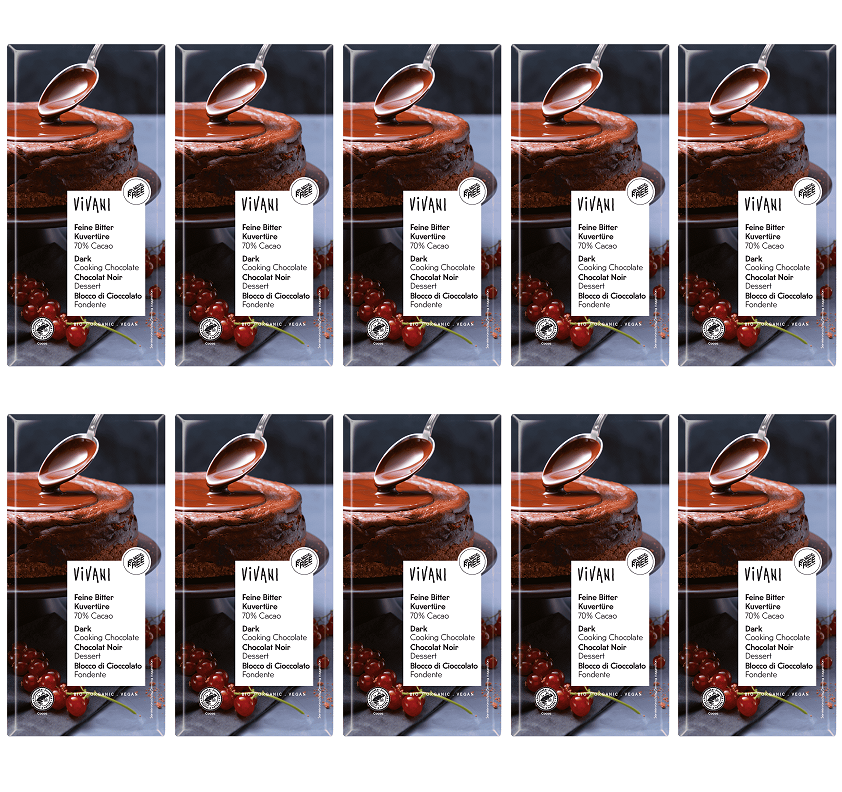 10 x Vivani Fine Dark cooking chocolate - 200g