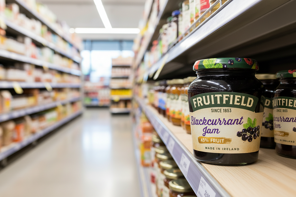 6 x Fruitfield Blackcurrant Jam 330G