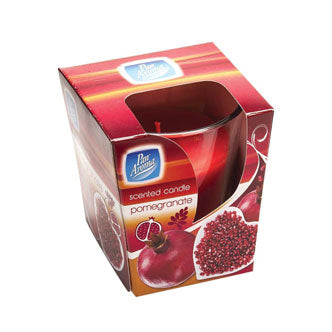 12 x Pan Aroma Glass Candle Pomegranate Single