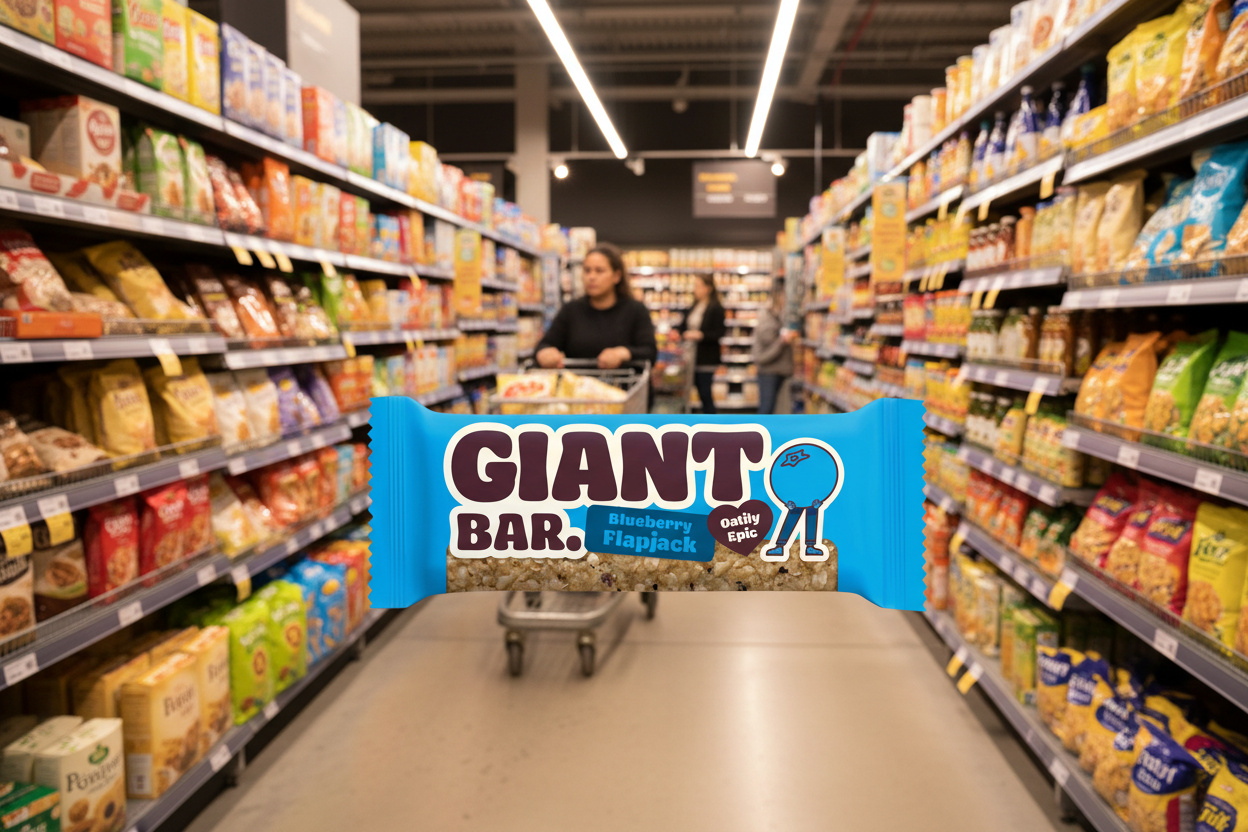20 x Ma Baker Giant BarBlueberry Flapjack - 90g