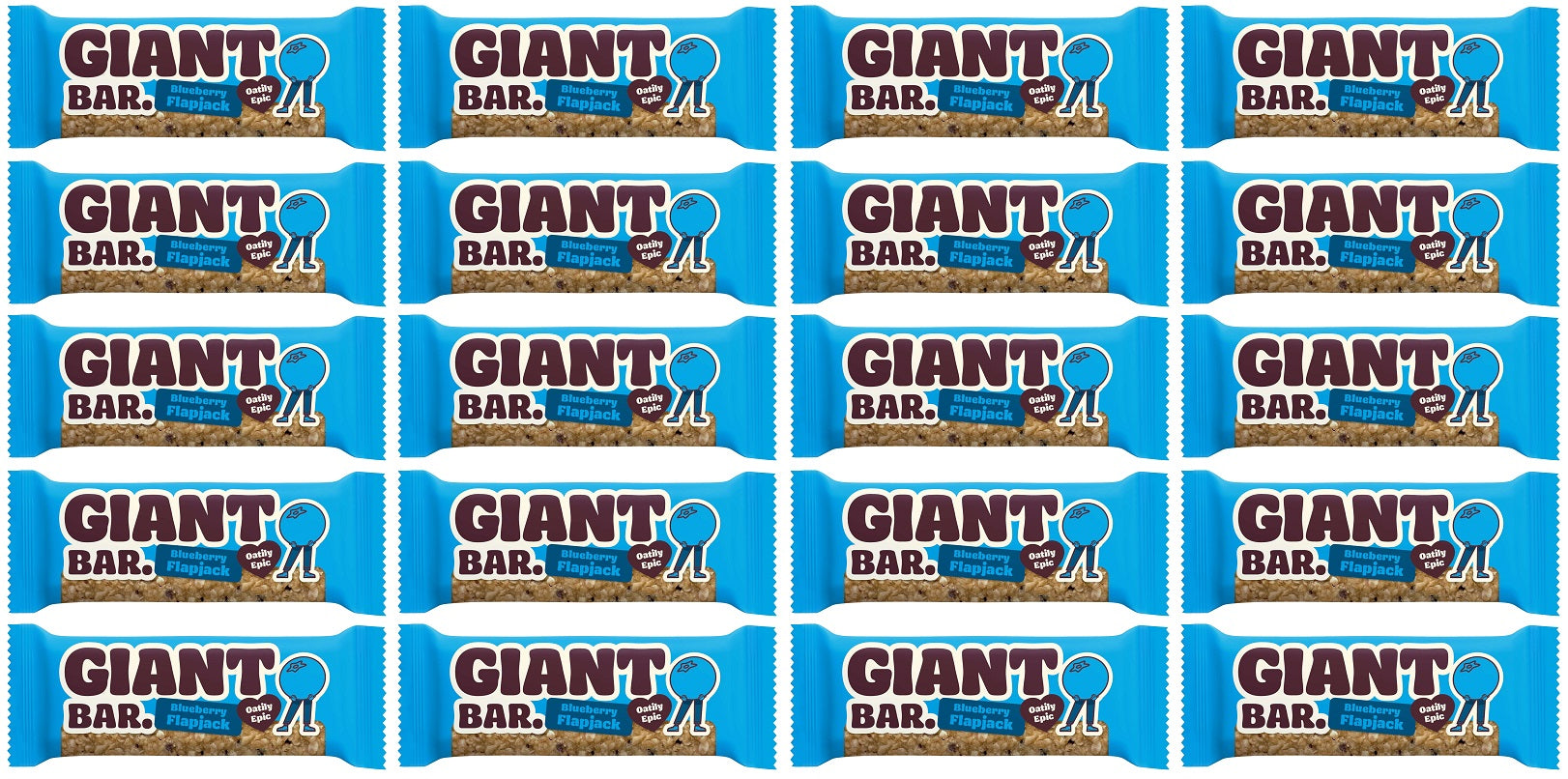 20 x Ma Baker Giant BarBlueberry Flapjack - 90g
