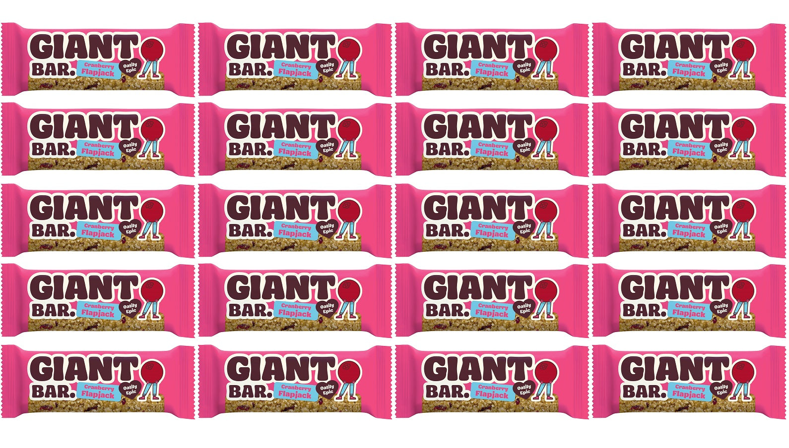 20 x Ma Baker Giant BarCranberry Flapjack - 90g