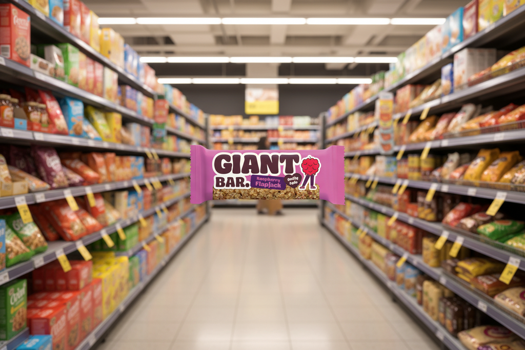 20 x Ma Baker Giant Bar Raspberry Flapjack - 90g