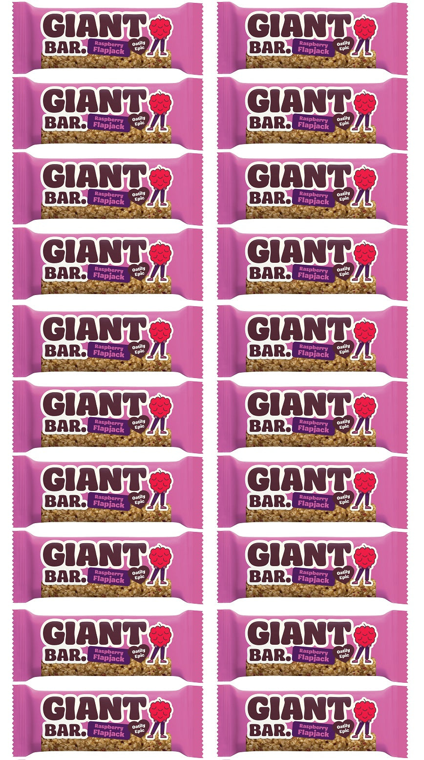 20 x Ma Baker Giant Bar Raspberry Flapjack - 90g