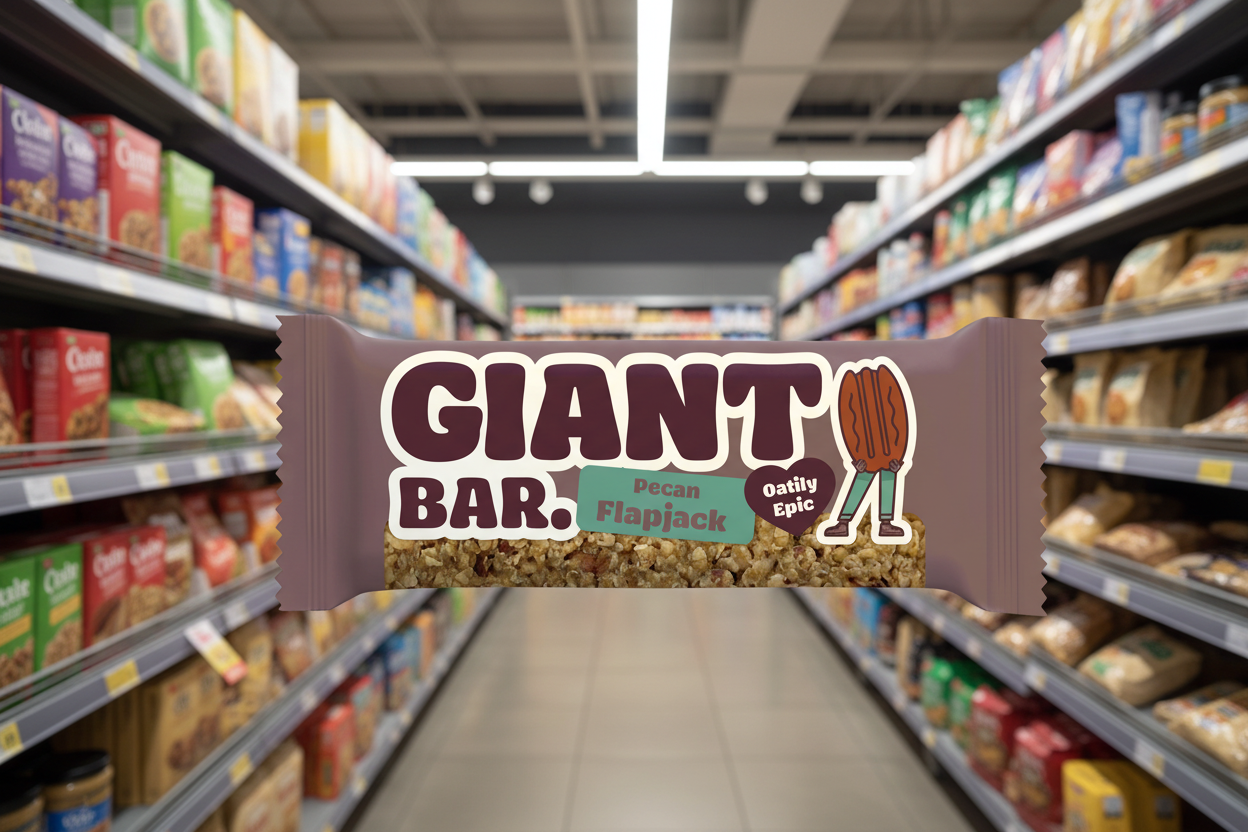 20 x Ma Baker Giant Bar Pecan Flapjack - 90g