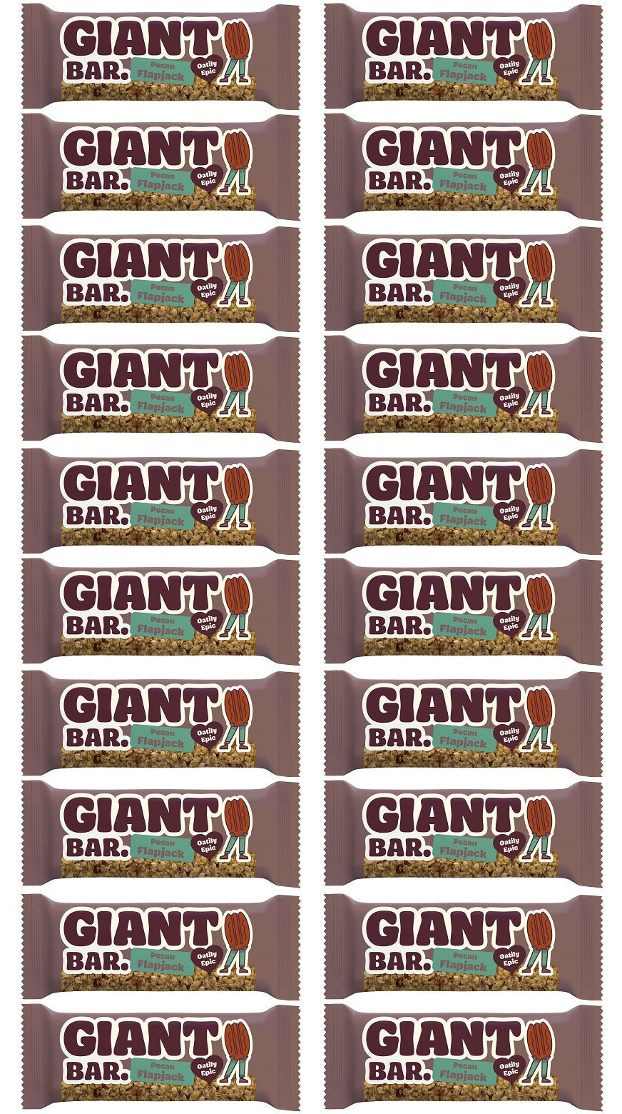 20 x Ma Baker Giant Bar Pecan Flapjack - 90g