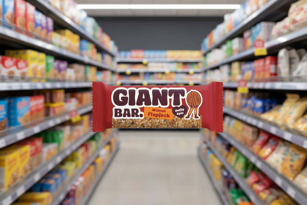 20 x Ma Baker Giant Bar Walnut Flapjack - 90g