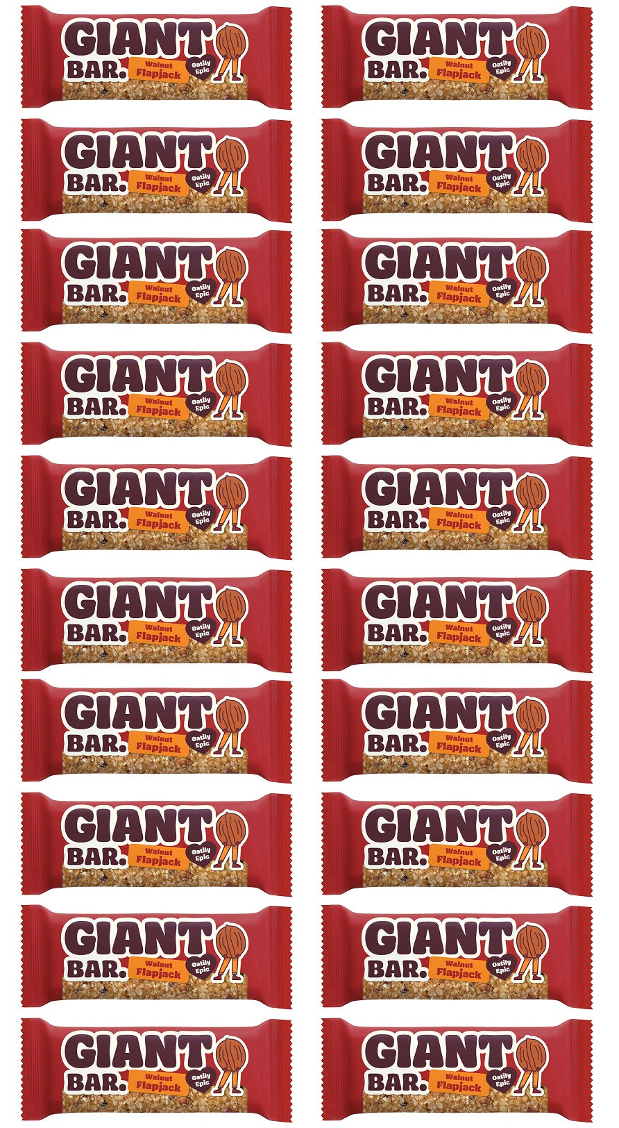 20 x Ma Baker Giant Bar Walnut Flapjack - 90g