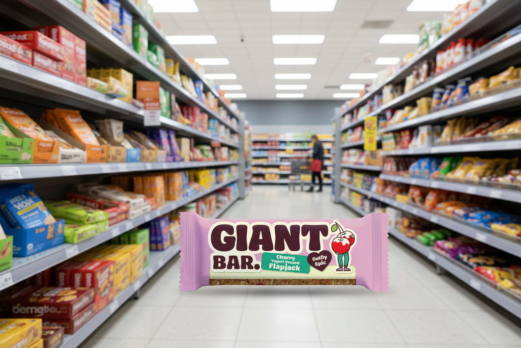 Ma Baker Giant Bar Cherry Yogurt Topped Flapjack - 90g