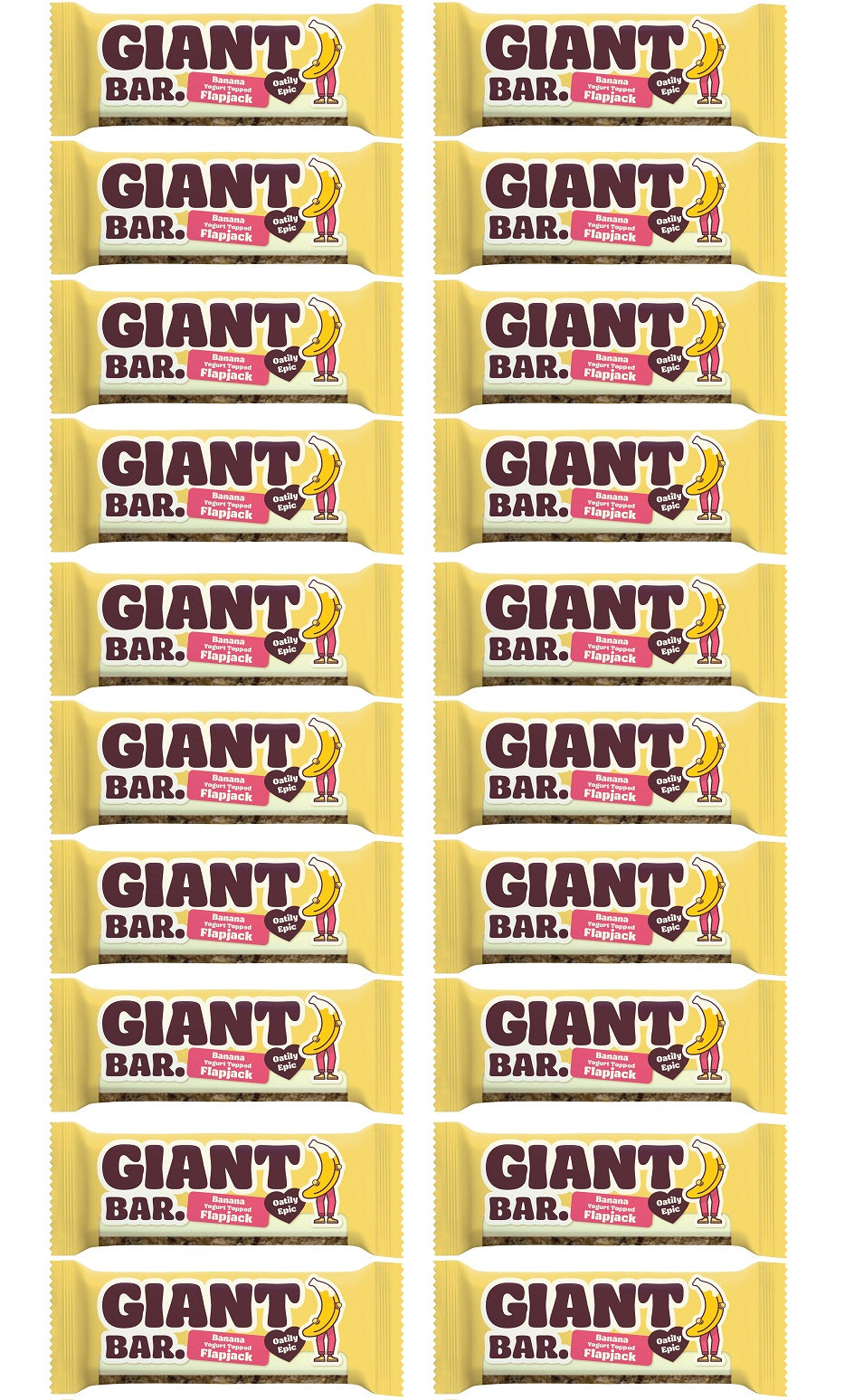 20 x Ma Baker Giant Bar Banana Yogurt Topped Flapjack - 90g