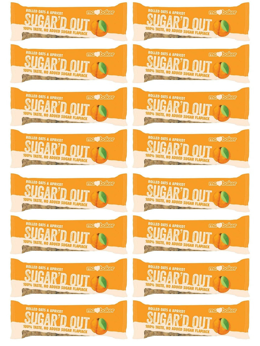 16 x Ma Baker Sugar'd Out Apricot F/jack No Added Sugar - 50g