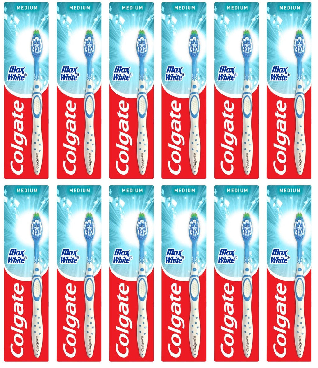 12 x Colgate Max White Medium Toothbrush Single