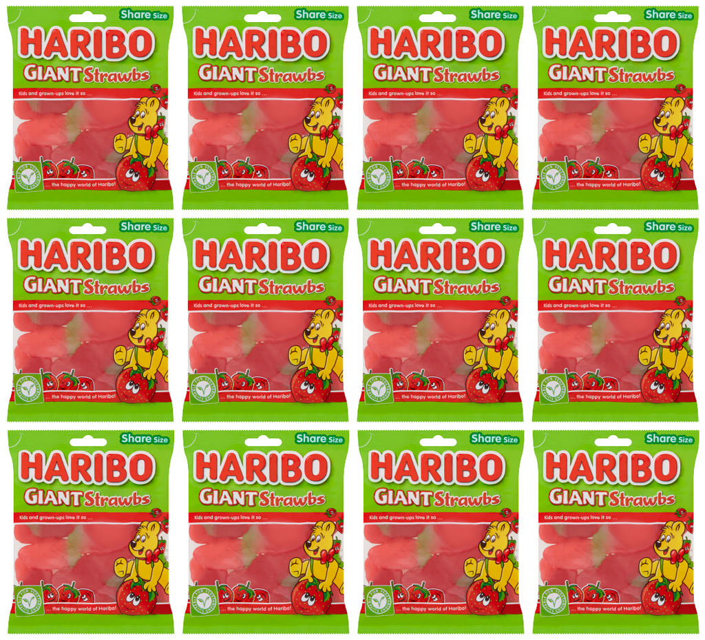 12 x Haribo Giant Strawbs 160Gm