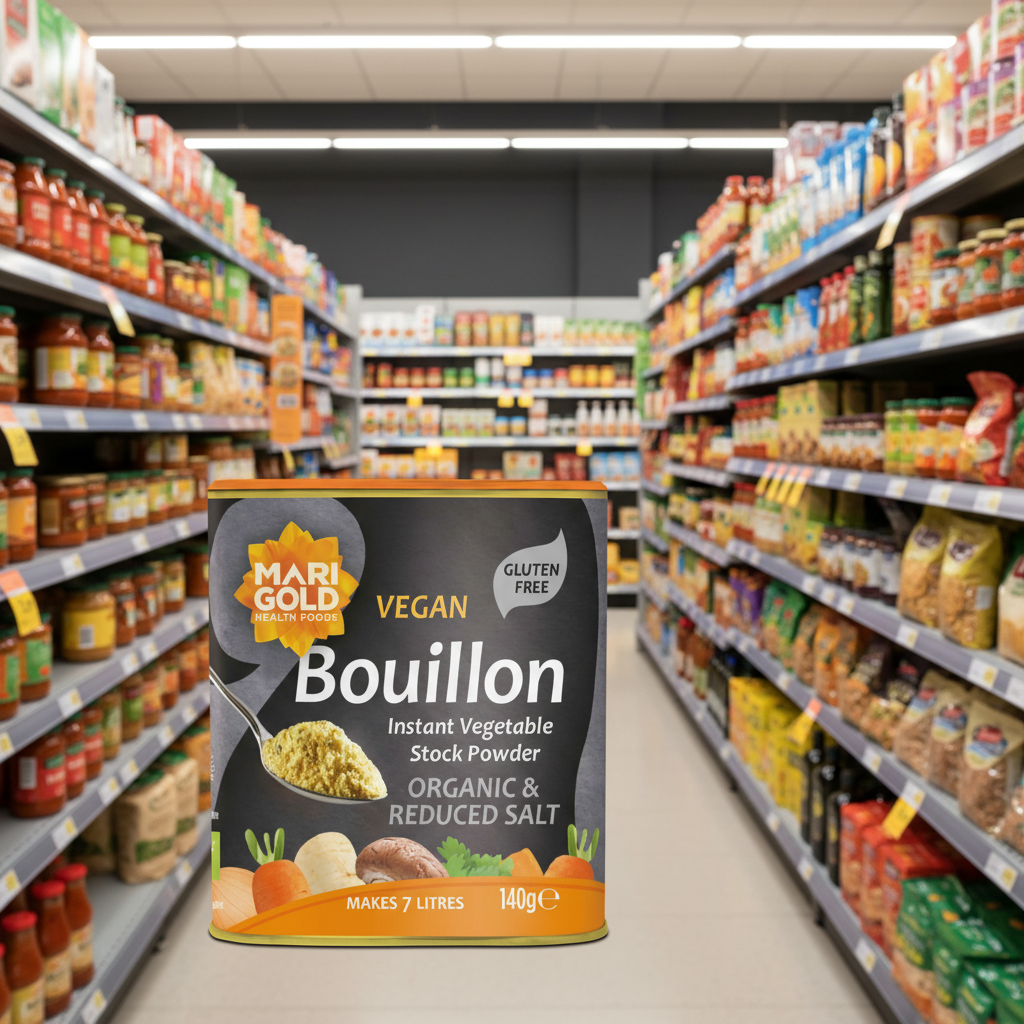 Marigold Organic Less Salt Veg Bouillon Grey - 140g