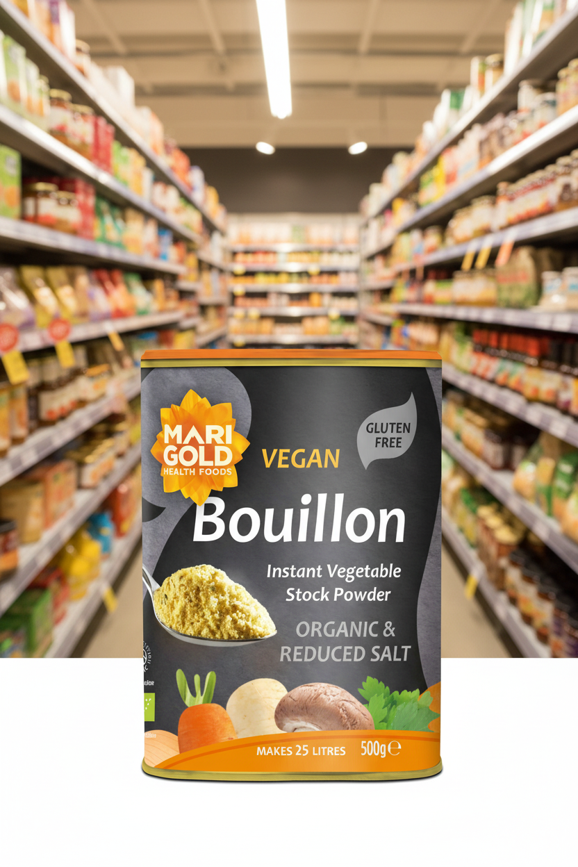 Marigold Organic Less Salt Veg Bouillon Grey - 500g