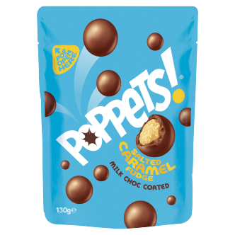 9 X Poppets Salted Caramel Pouch 100GM
