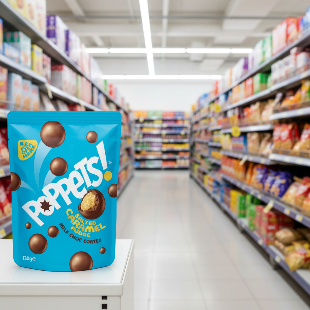 9 X Poppets Salted Caramel Pouch 100GM