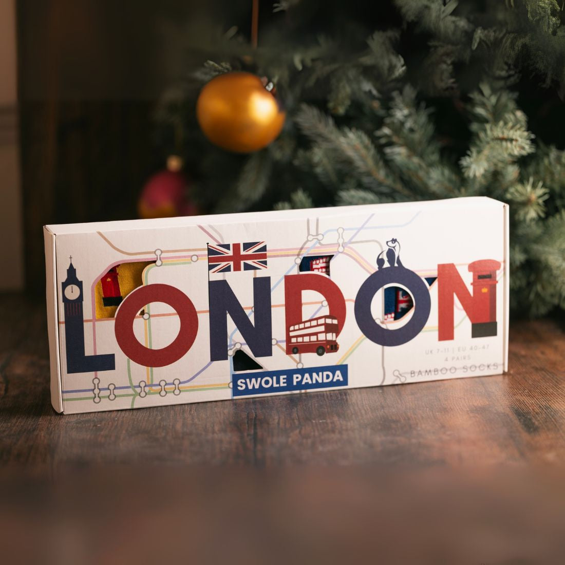 London Sock Box - 4 Pairs of Bamboo Socks (His)