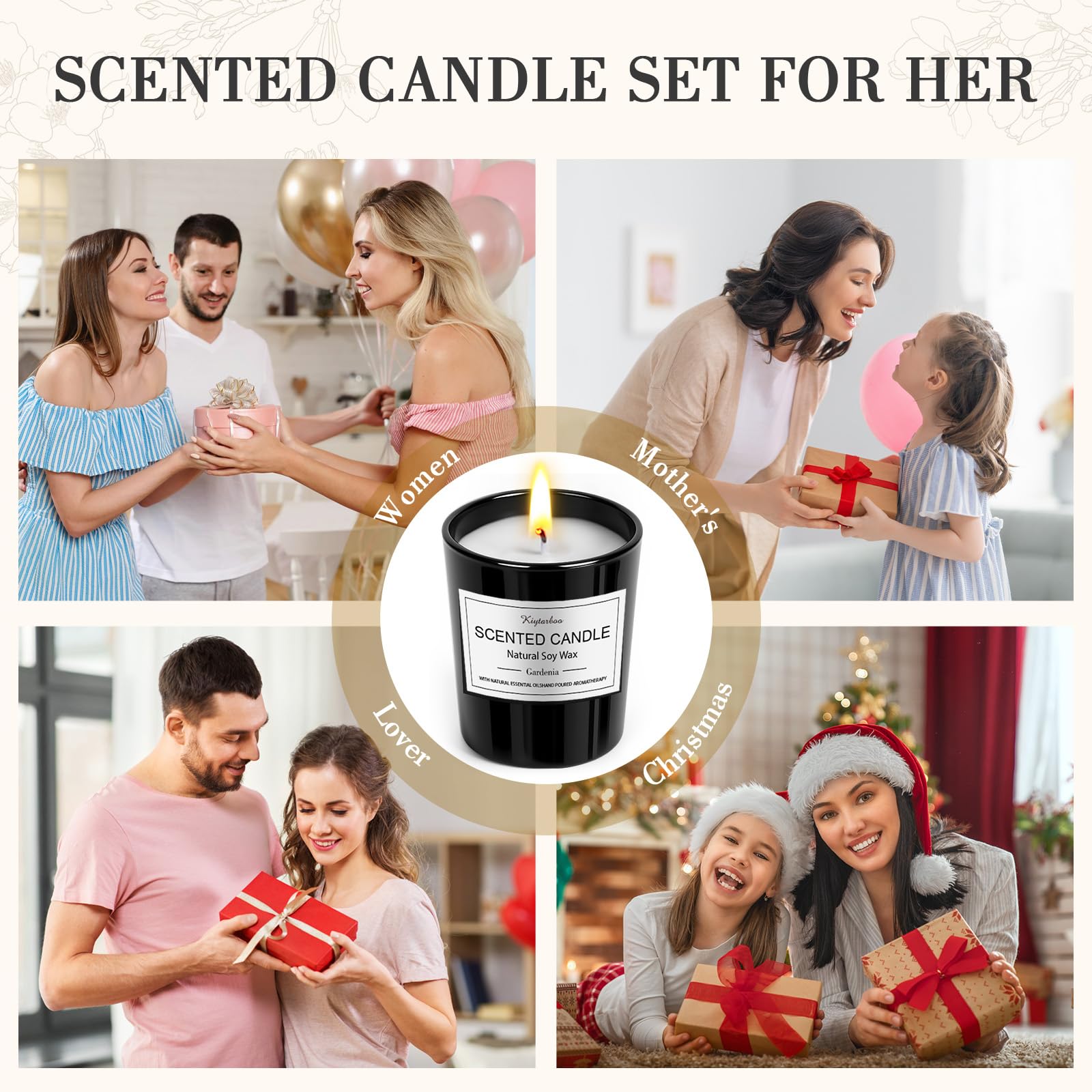 12 Pack Scented Candles Gift Set – Natural Soy Wax, 180h Total Burn Time