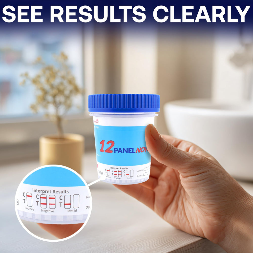 12 Panel Now 100-Pack Urine Drug Test Kit with Temperature Strips – 12-Panel At-Home Testing