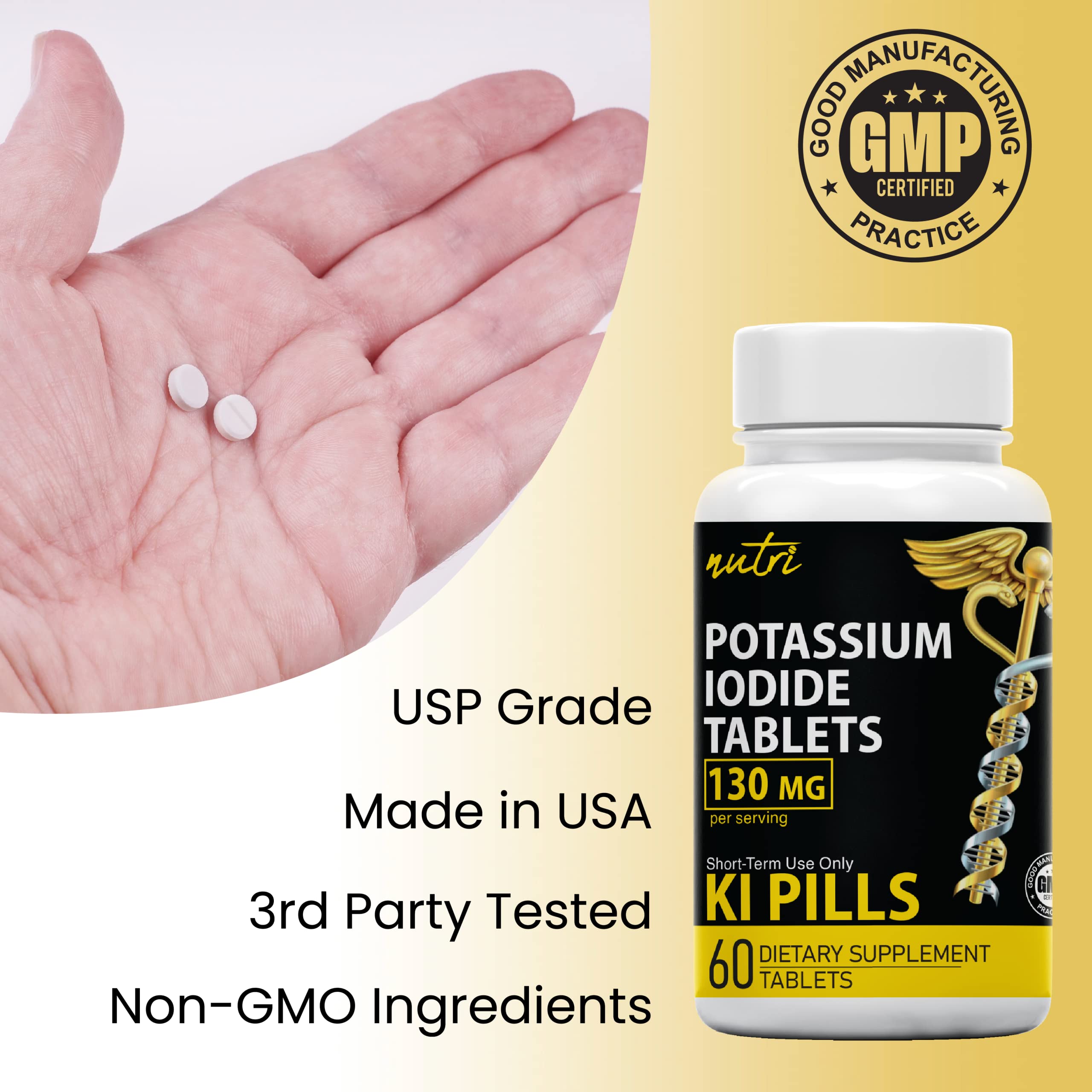 Potassium Iodide Tablets 130 mg – Pack of 2 (240 Tablets) | 10-Year Shelf Life