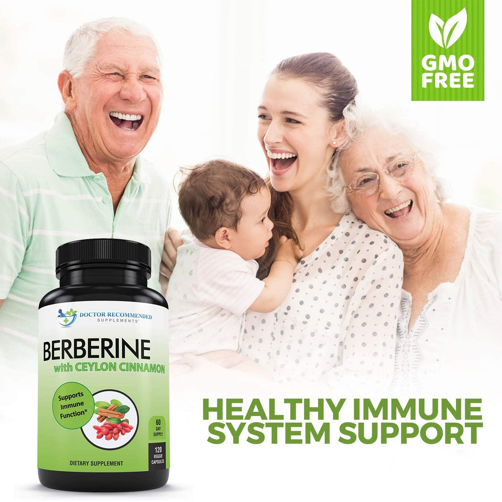 Doctor Recommended Berberine with Ceylon Cinnamon - 1200mg Berberine & 100mg Cinnamon, 120 Veggie Capsules