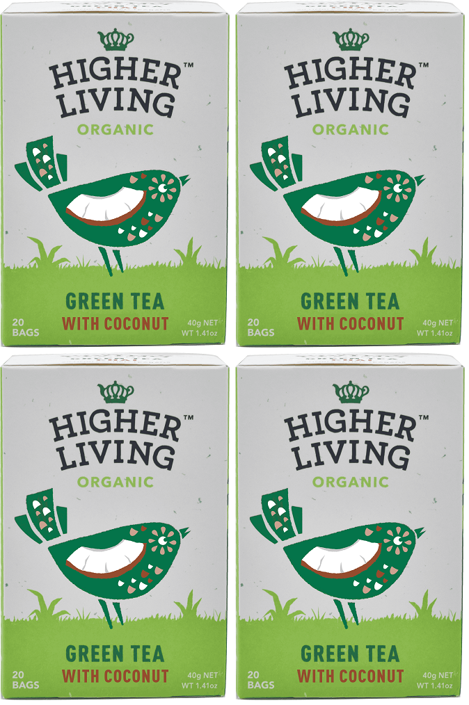 4 x Higher Living Green Tea Coconut - 20g