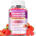 1200MG Magnesium L-Threonate Gummies - Magnesium Threonate Gummies Supplements for Kids & Adults, Support Cognitive Function, Brain & Nerves Health, Strawberry Flavor, 60 Count