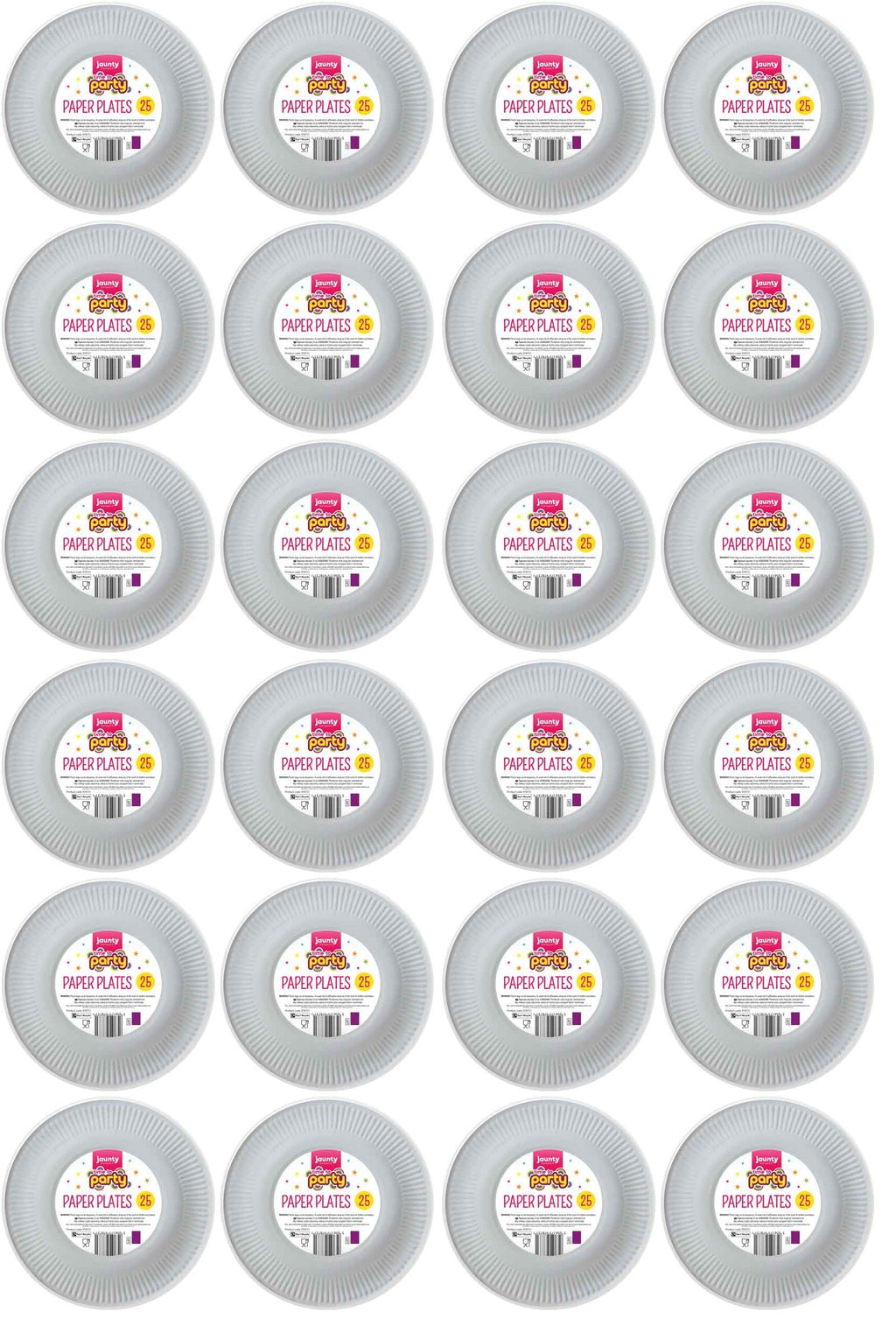 24 X Jaunty Paper Plates White 9 Inch 25 PACK