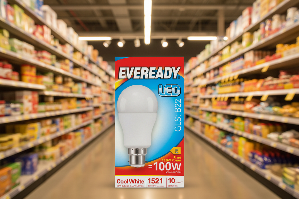 5 x Eveready Led Bulb Cool White Bc 13.2W - Single