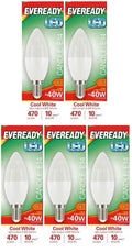 5 x Eveready Led Candle Bulb Cool White Ses 6W - Single