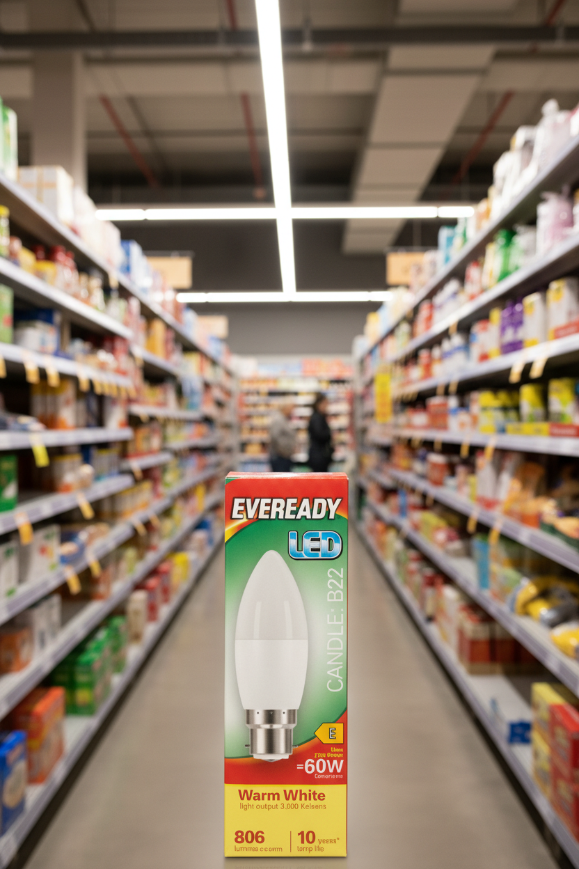 5 x Eveready Led Candle Bulb Warm White Bc 7.3W - Single