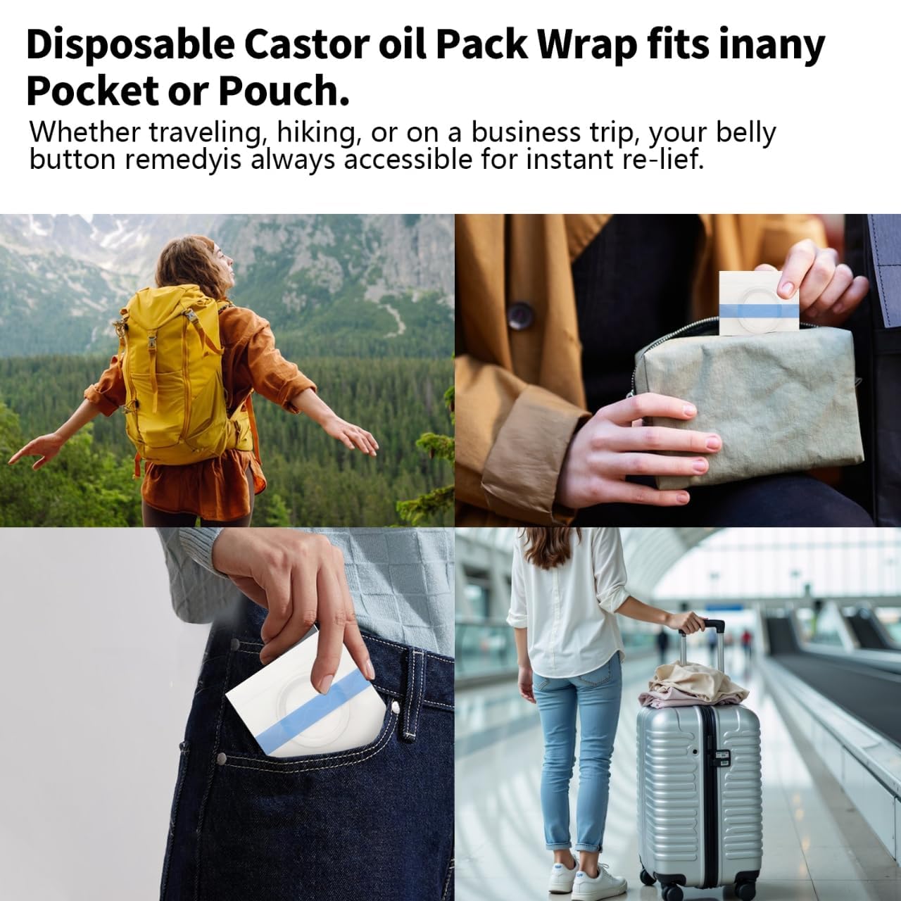 120PCS Castor Oil Patches – Transparent PU Film Belly Button Patches, Leak-Proof, Self-Adhesive & Disposable (Oil Not Included)