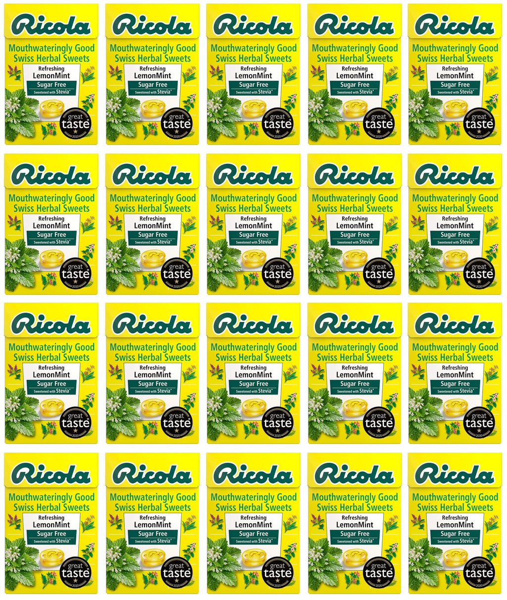 20 x Ricola Lemon-Mint Sugar Free Box - 45g