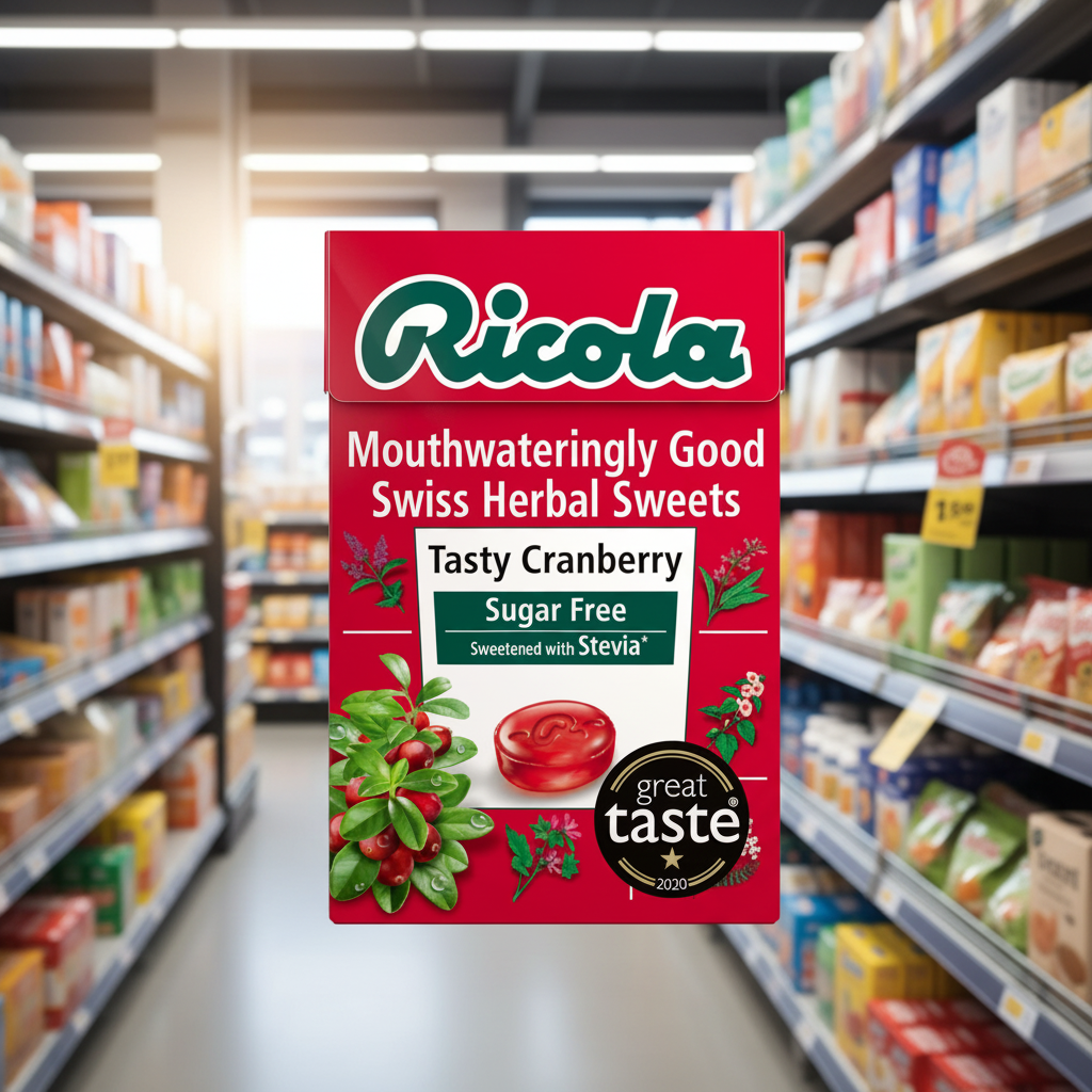 20 x Ricola Cranberry Sugar Free Box (Stevia) - 45g