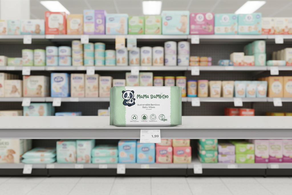 Mama Bamboo Eco Baby Wipes - 60pc