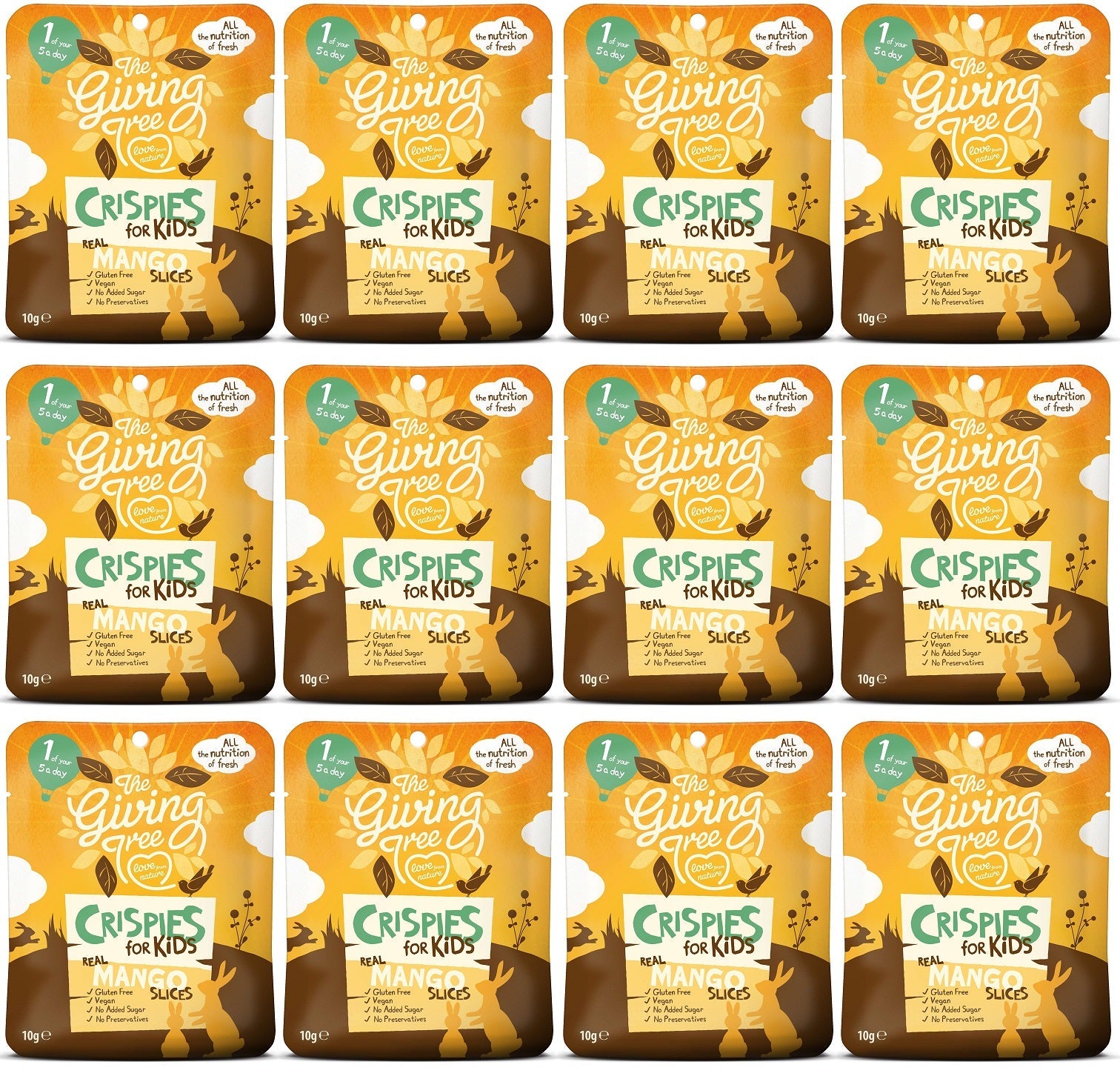 12 x Giving Tree Mango Crispies for Kids - 10g