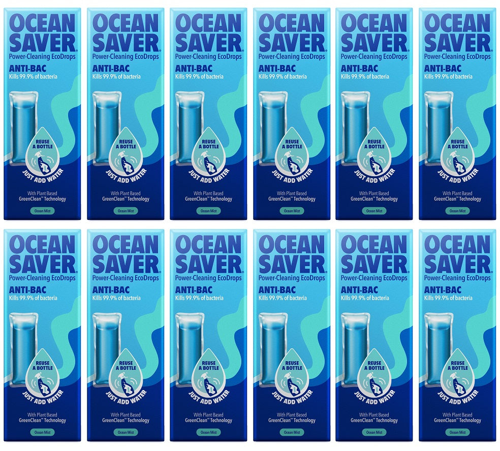 12 x OceanSaver Refill EcoDrop Anti-Bacterial Sanitiser - 10ml
