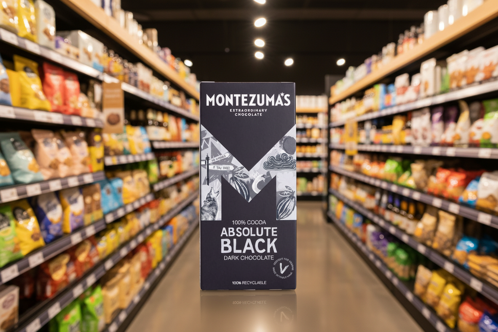 12 x Montezuma Absolute  Black 100% Cocoa  - 90g