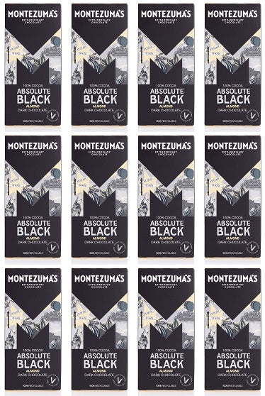 12 x Montezuma Absolute Black with Almonds  - 90g