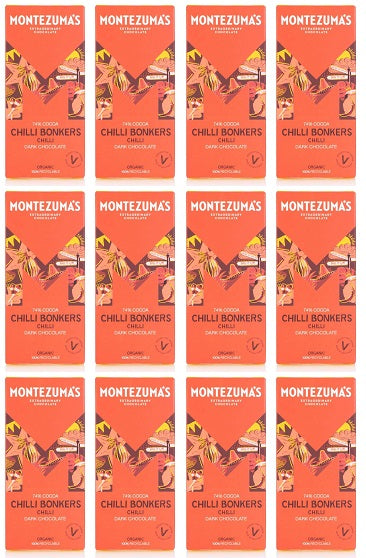 12 x Montezuma Chilli Bonkers - Dark with Chilli - 90g