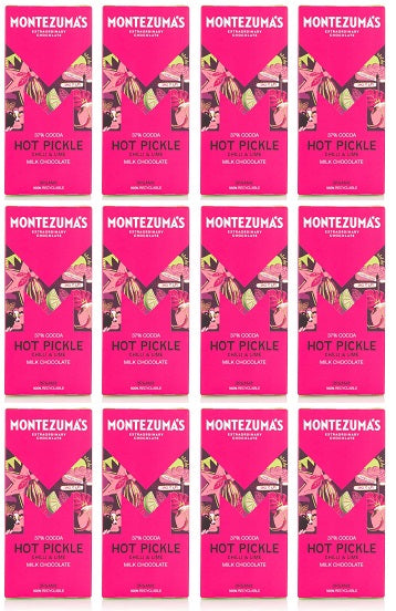 12 x Montezuma Hot Pickle - Milk with Chilli & Lime - 90g