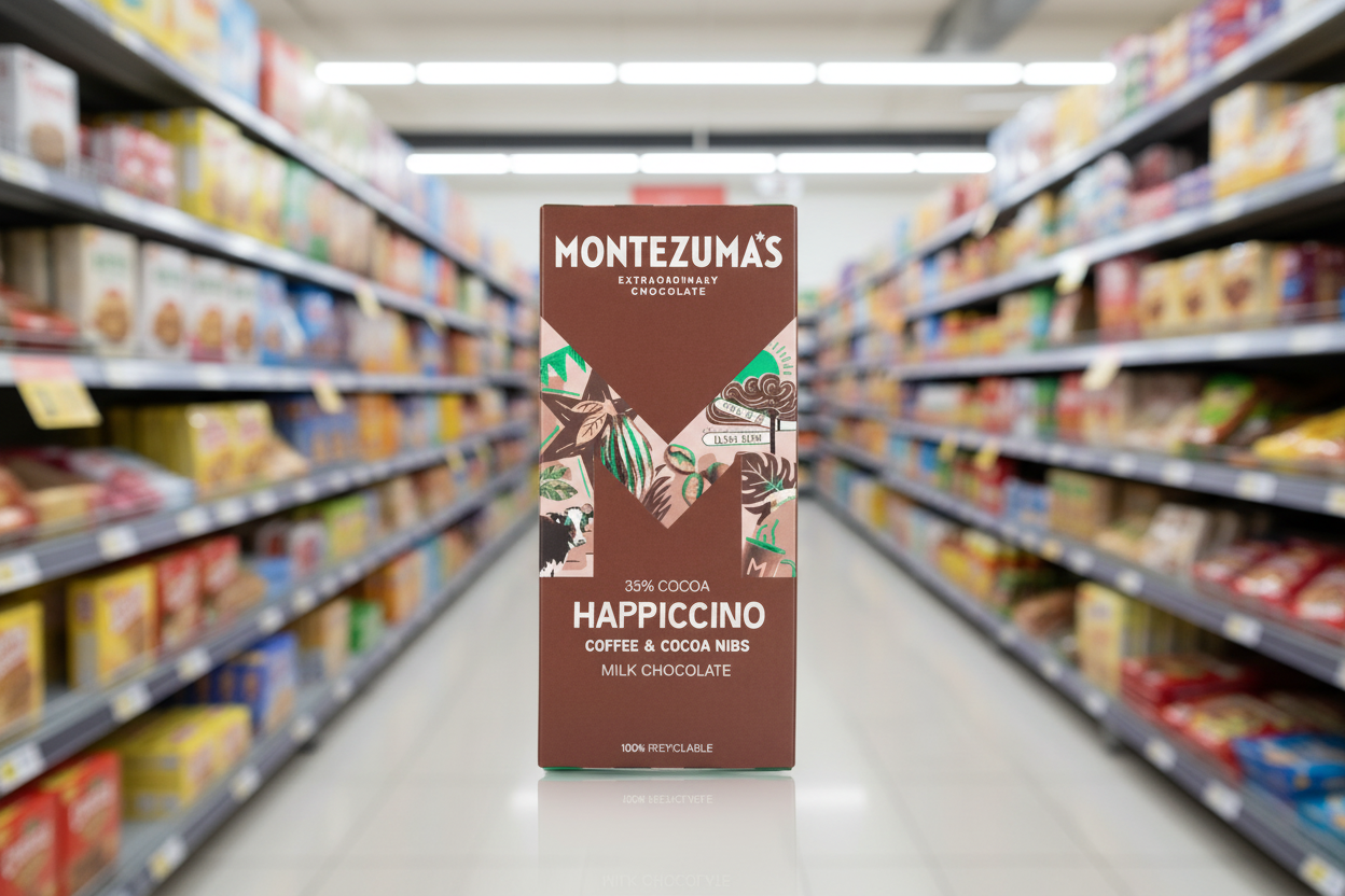 12 x Montezuma Happiccino - Milk + Coffee & Cocoa Nibs - 90g