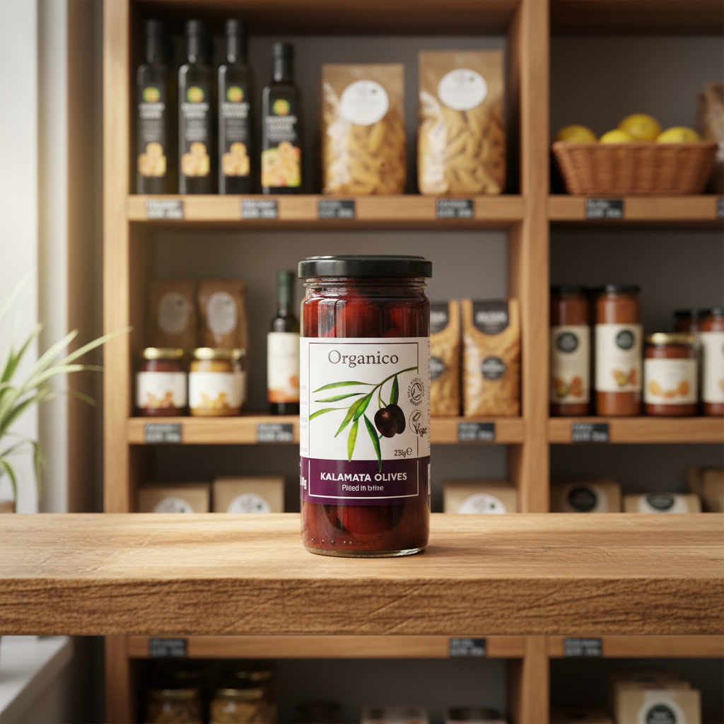 Organico Org Kalamata  olives pitted in brine - 230g
